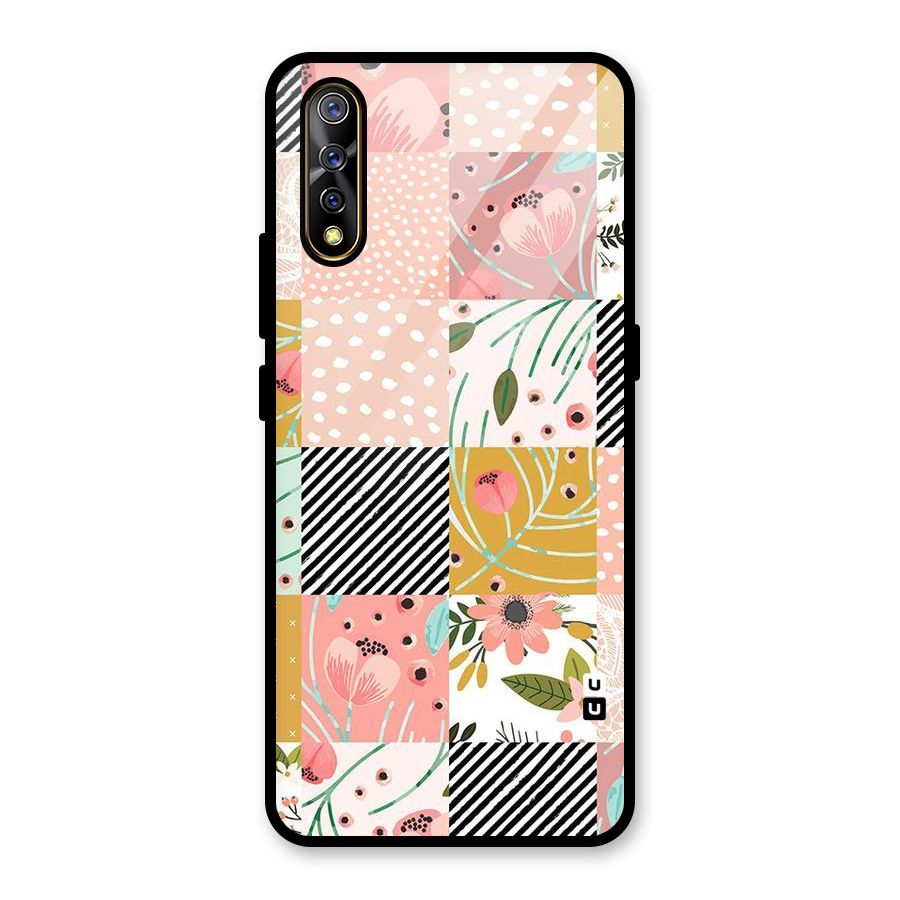 Leaf Stripe Polka Glass Back Case for Vivo S1