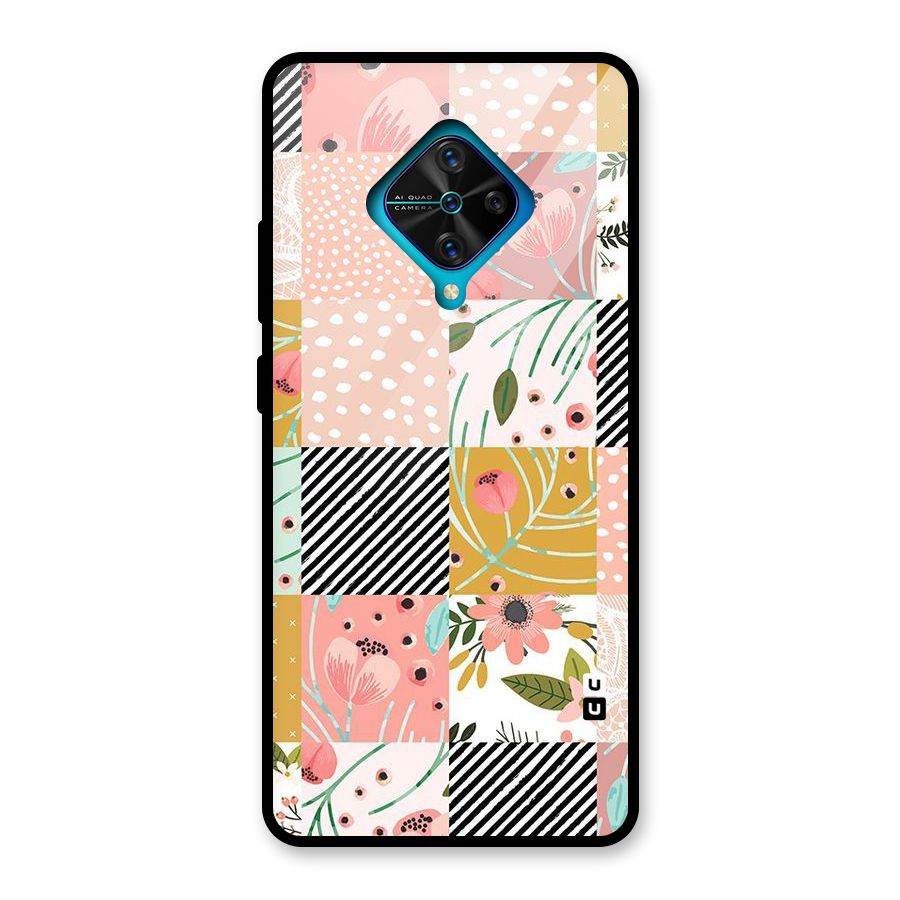 Leaf Stripe Polka Glass Back Case for Vivo S1 Pro