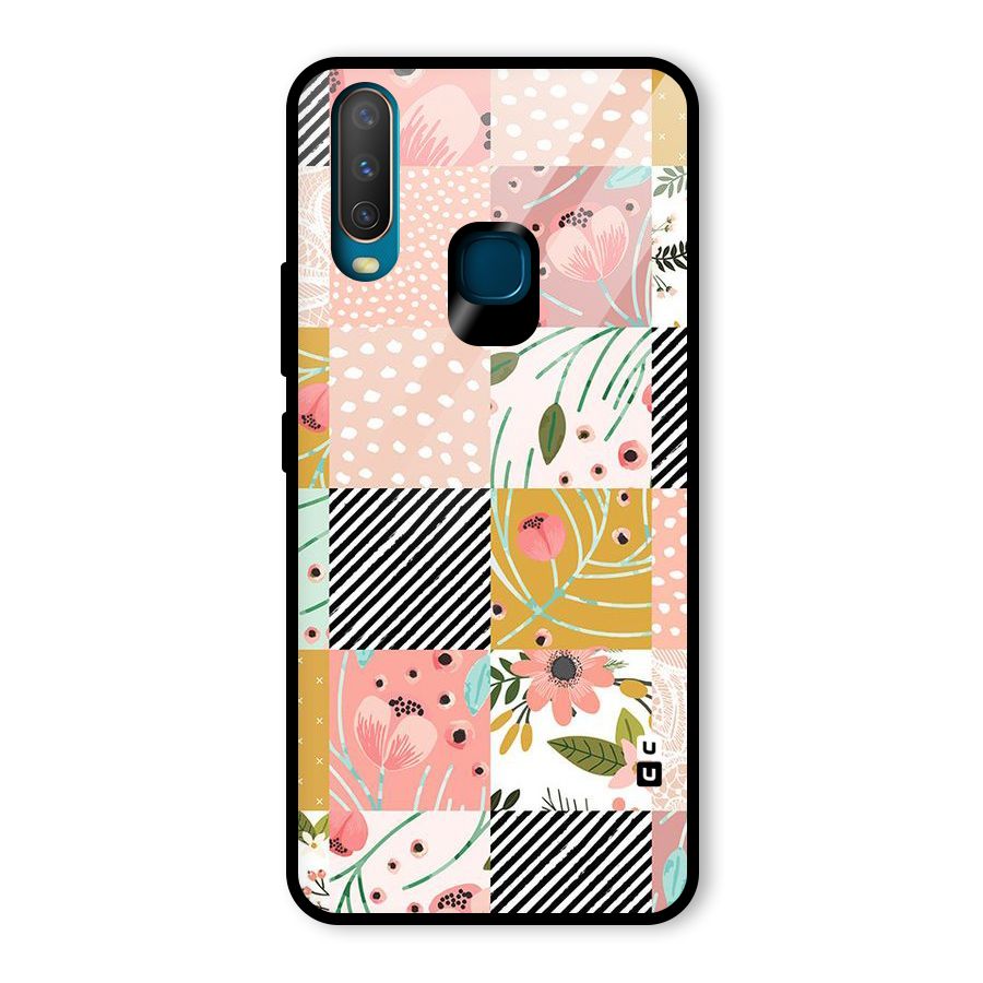 Leaf Stripe Polka Glass Back Case for Vivo U10