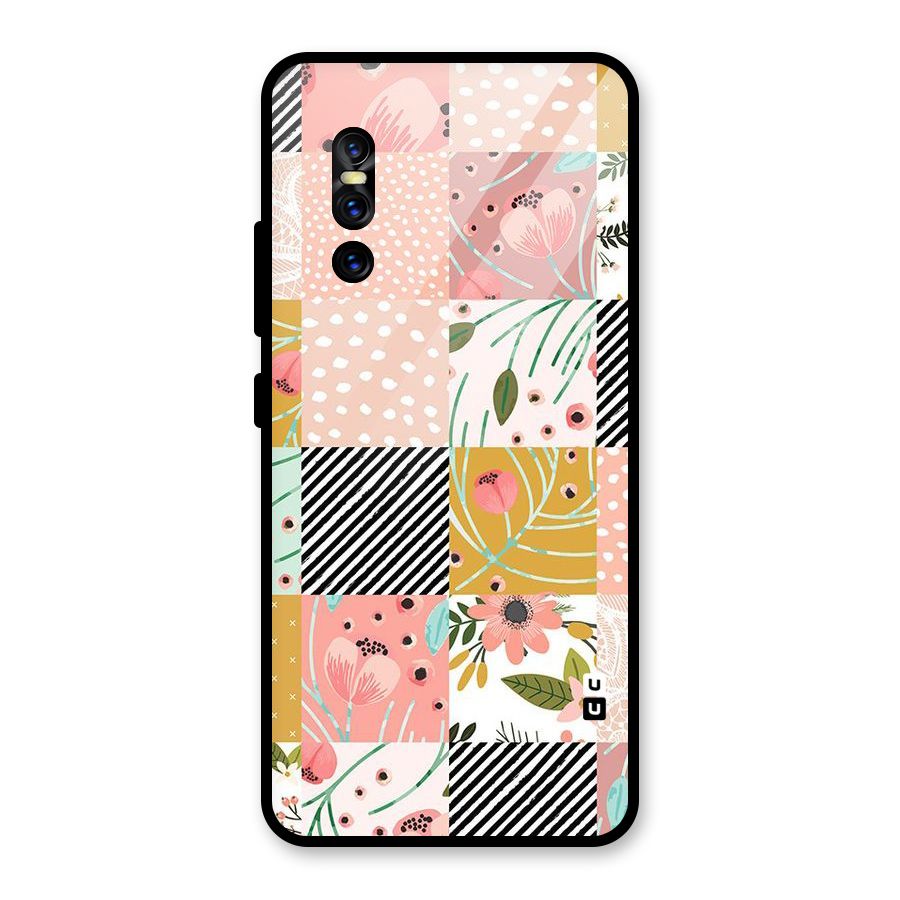 Leaf Stripe Polka Glass Back Case for Vivo V15 Pro