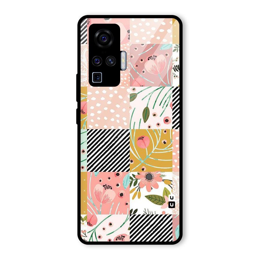 Leaf Stripe Polka Glass Back Case for Vivo X50 Pro