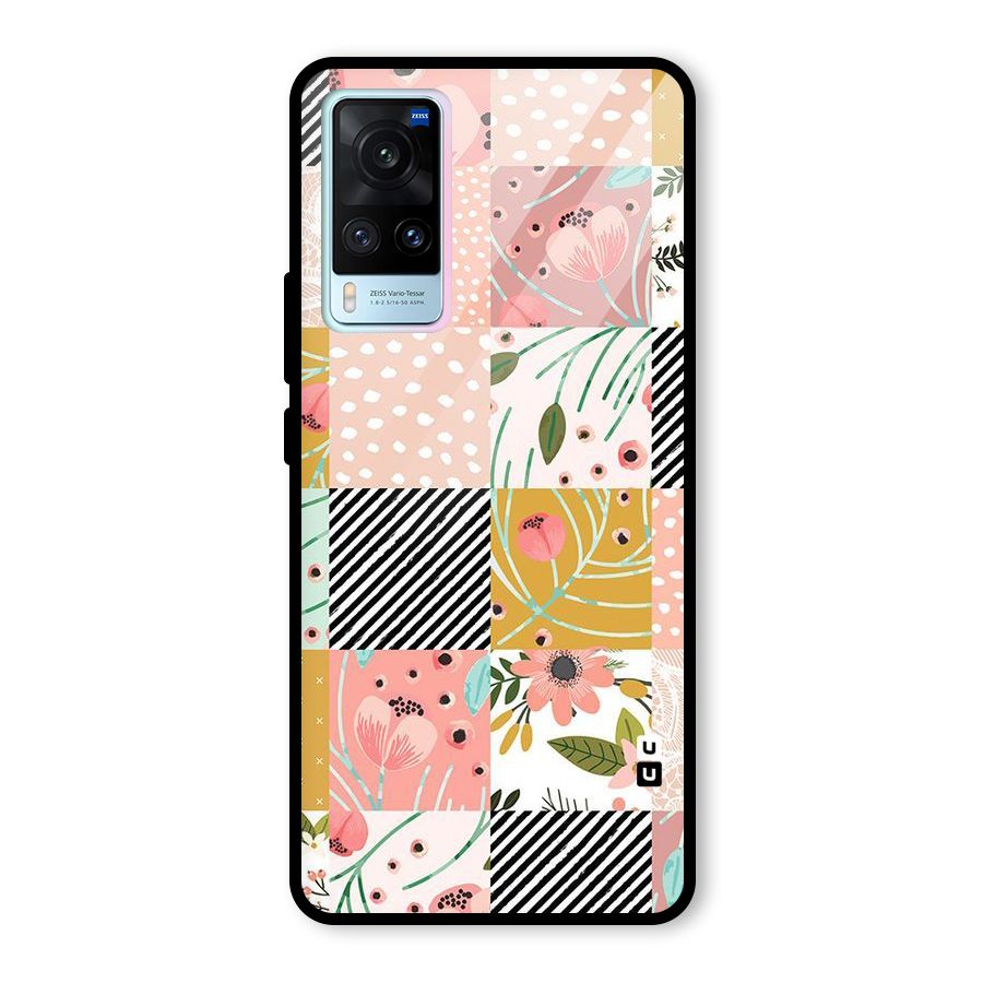 Leaf Stripe Polka Glass Back Case for Vivo X60