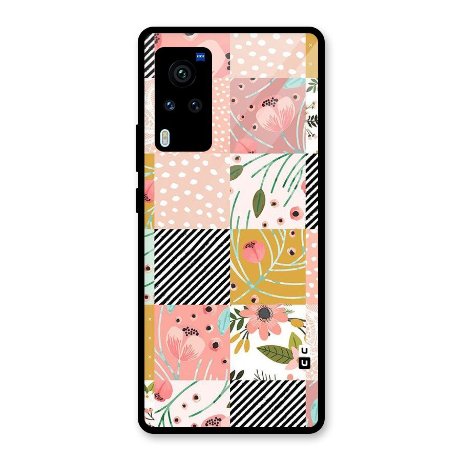 Leaf Stripe Polka Glass Back Case for Vivo X60 Pro
