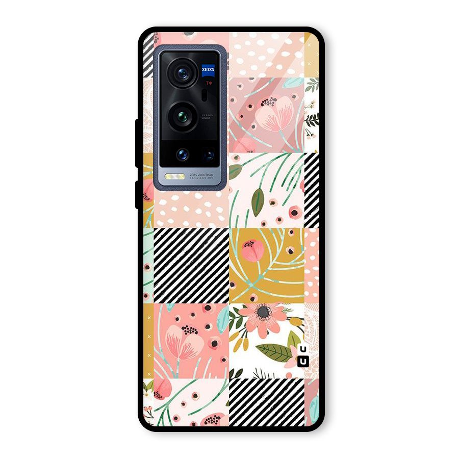 Leaf Stripe Polka Glass Back Case for Vivo X60 Pro Plus