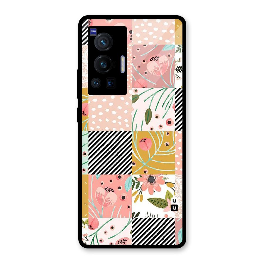 Leaf Stripe Polka Glass Back Case for Vivo X70 Pro