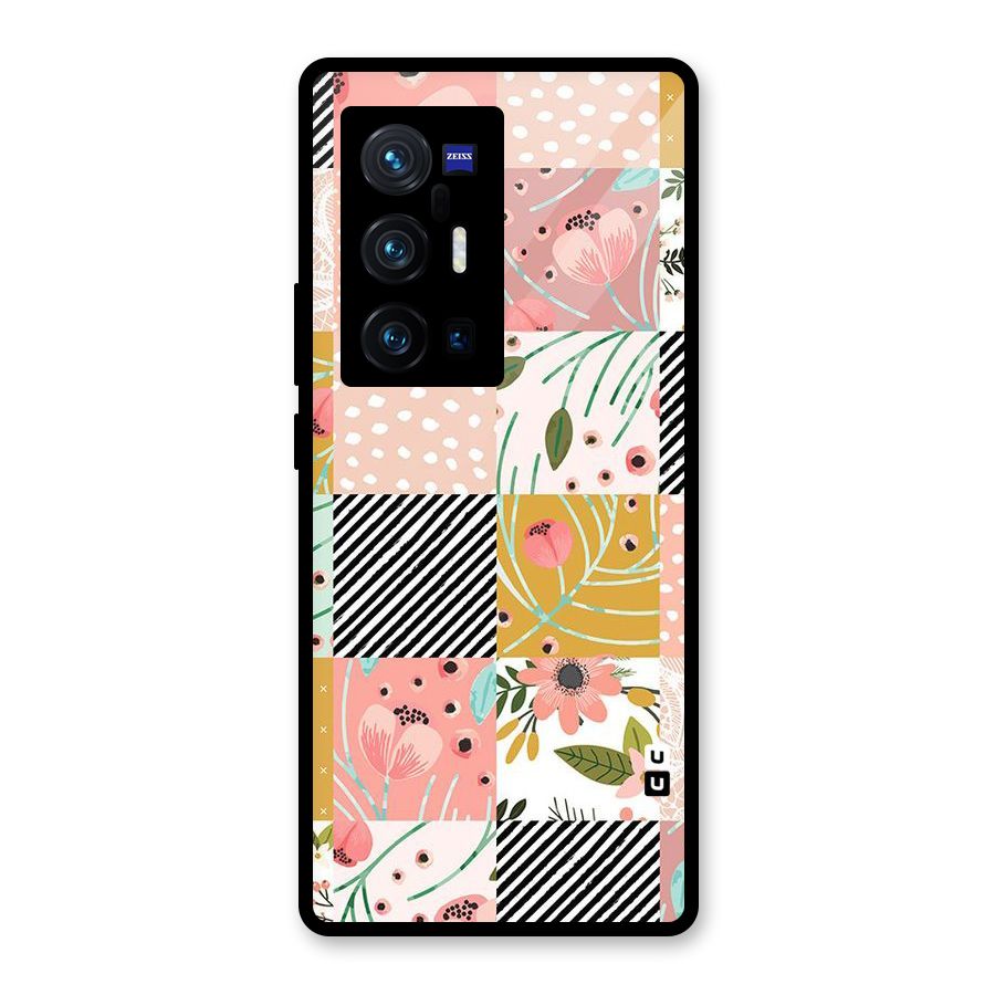 Leaf Stripe Polka Glass Back Case for Vivo X70 Pro Plus