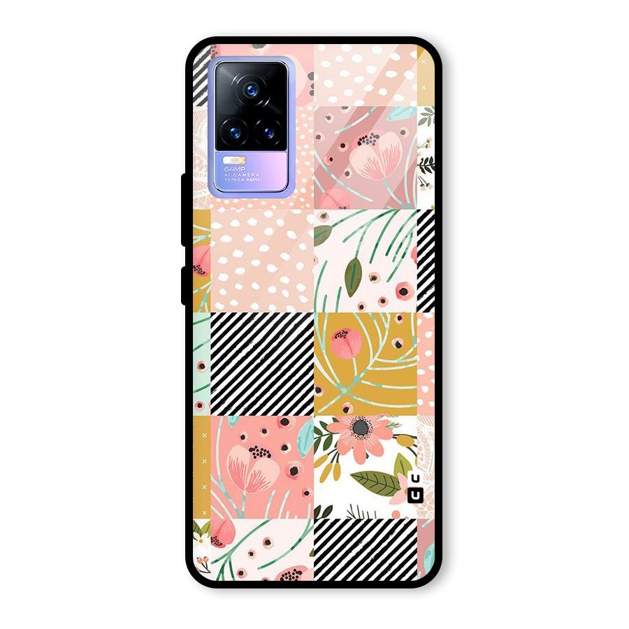 Leaf Stripe Polka Glass Back Case for Vivo Y73