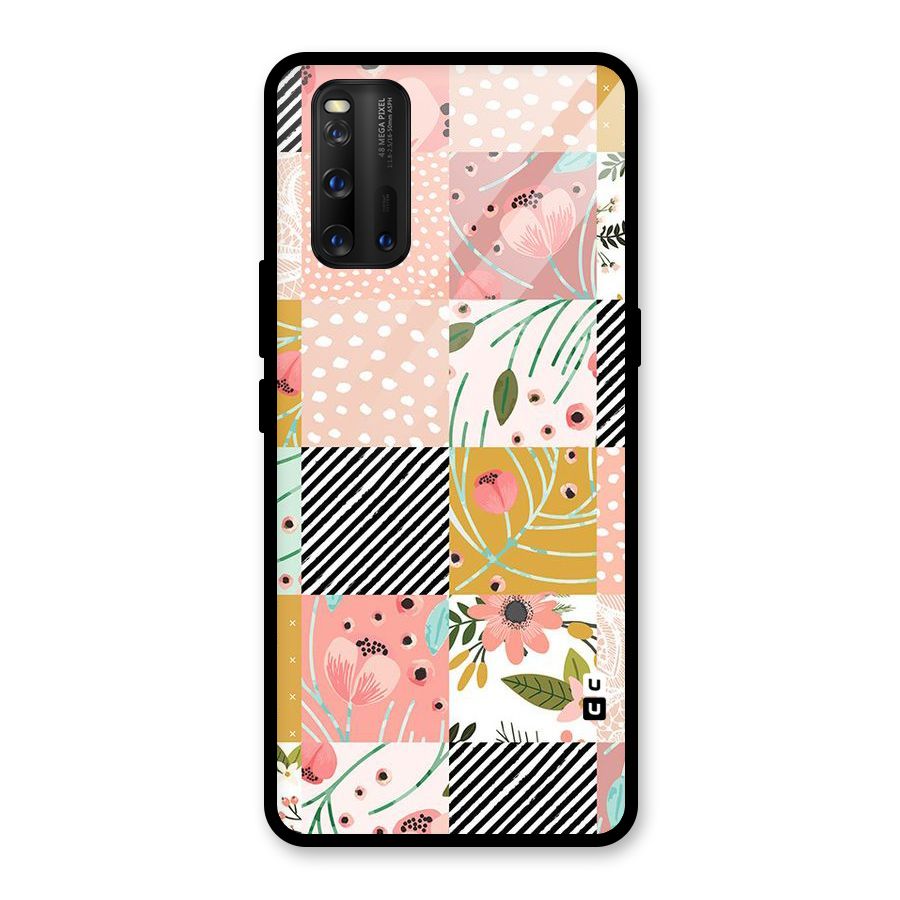 Leaf Stripe Polka Glass Back Case for Vivo iQOO 3