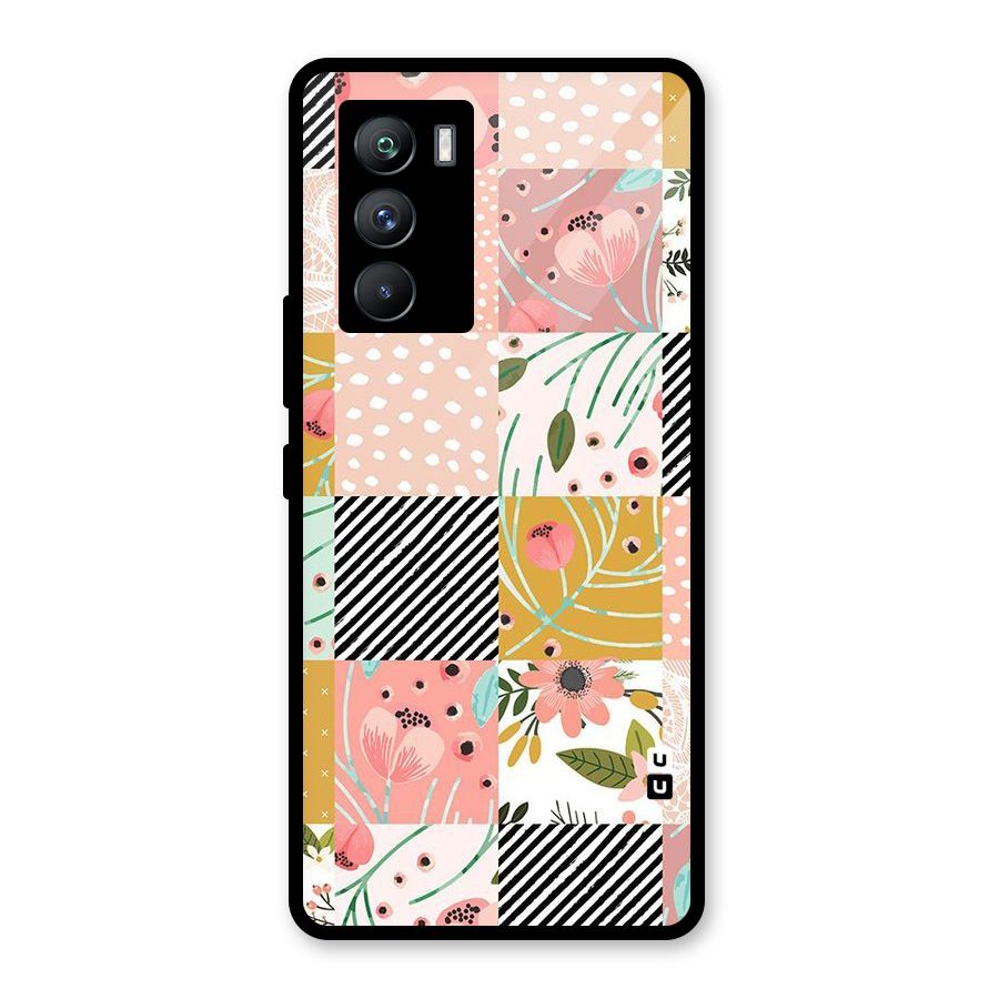 Leaf Stripe Polka Glass Back Case for Vivo iQOO 9 SE