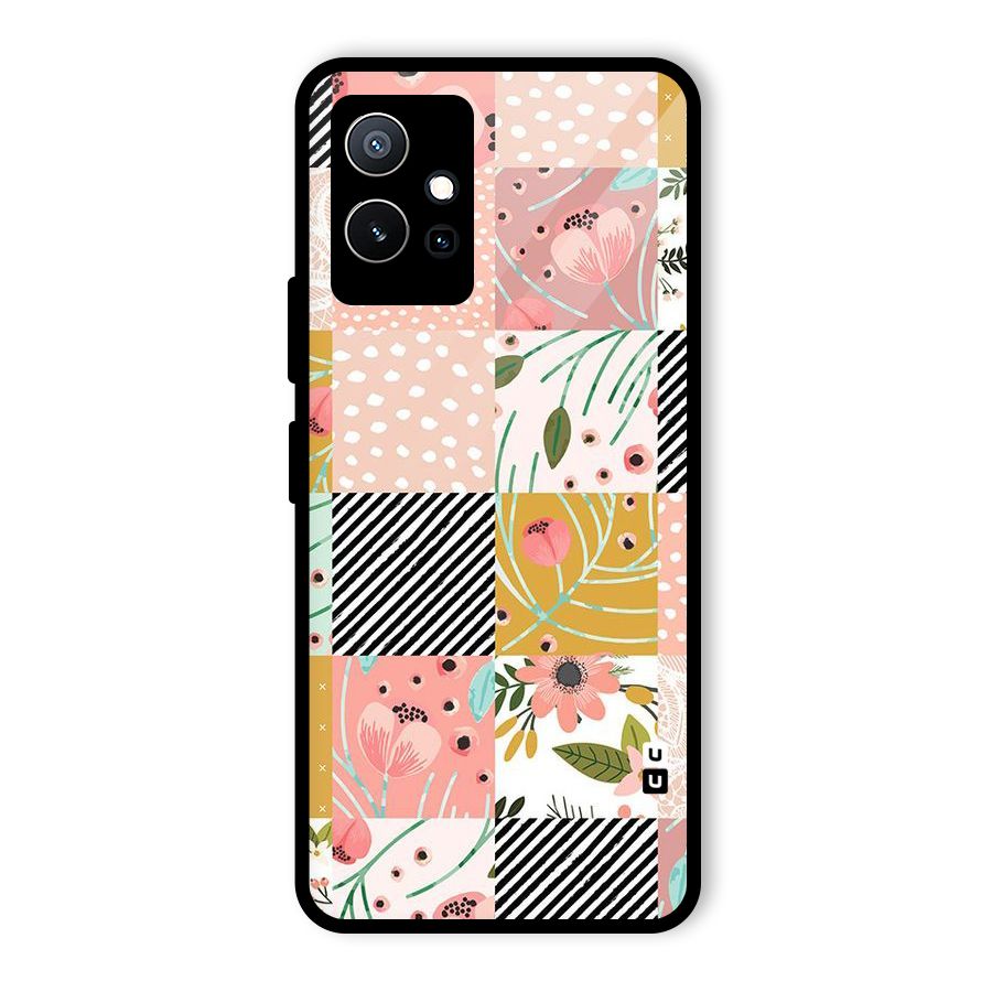 Leaf Stripe Polka Glass Back Case for Vivo iQOO Z6