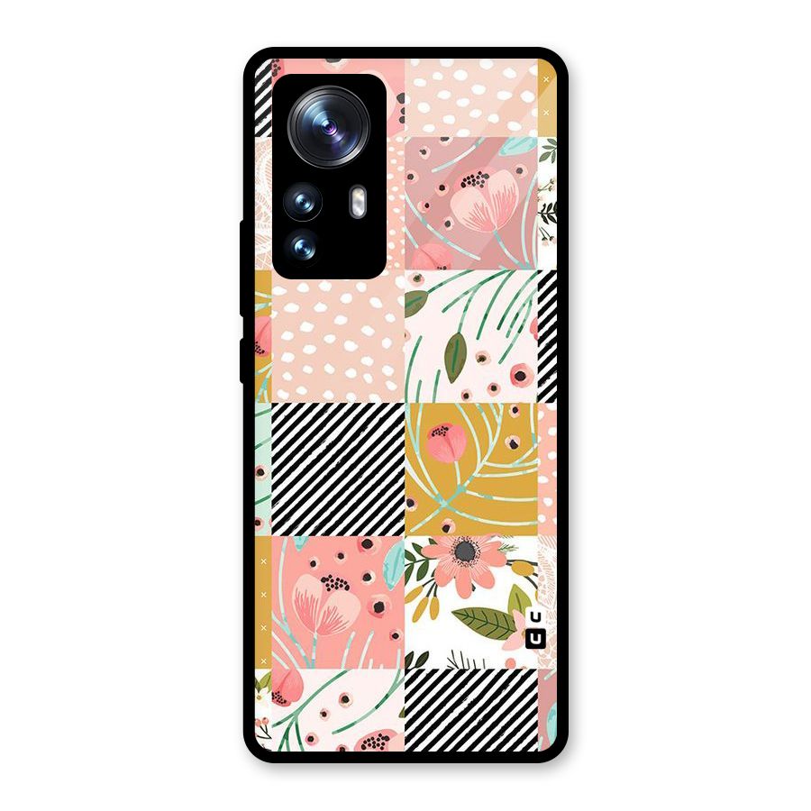 Leaf Stripe Polka Glass Back Case for Xiaomi 12 Pro