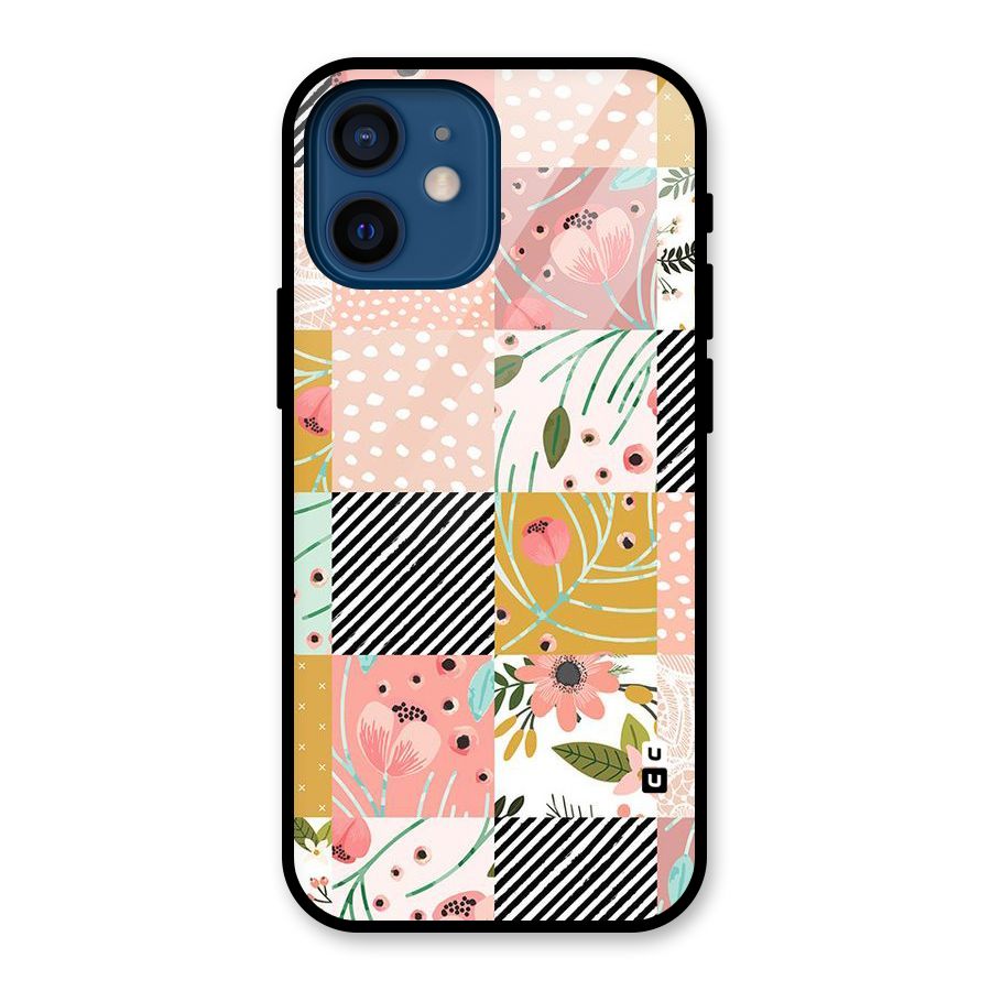 Leaf Stripe Polka Glass Back Case for iPhone 12 Mini