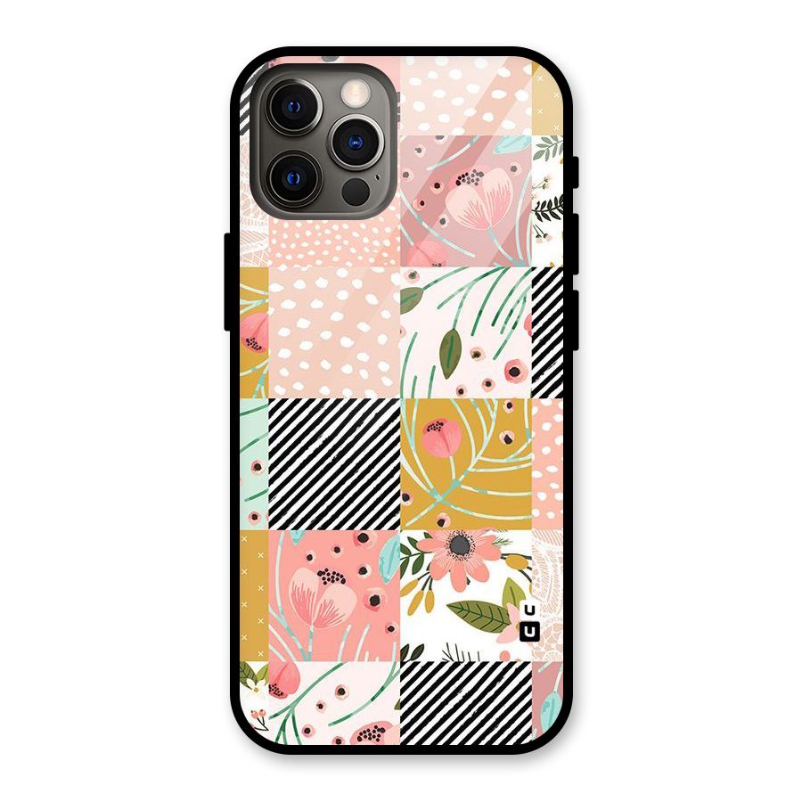 Leaf Stripe Polka Glass Back Case for iPhone 12 Pro