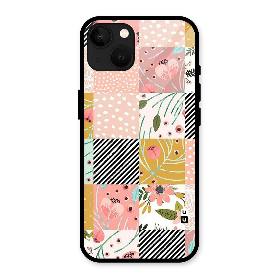 Leaf Stripe Polka Glass Back Case for iPhone 13