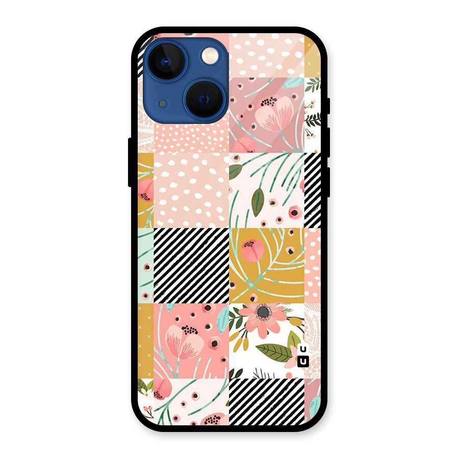 Leaf Stripe Polka Glass Back Case for iPhone 13 Mini