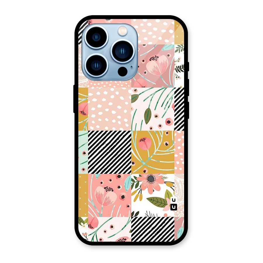 Leaf Stripe Polka Glass Back Case for iPhone 13 Pro