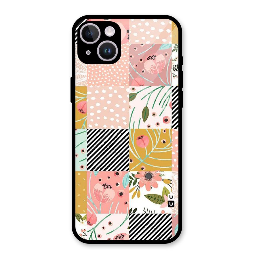 Leaf Stripe Polka Glass Back Case for iPhone 14 Plus