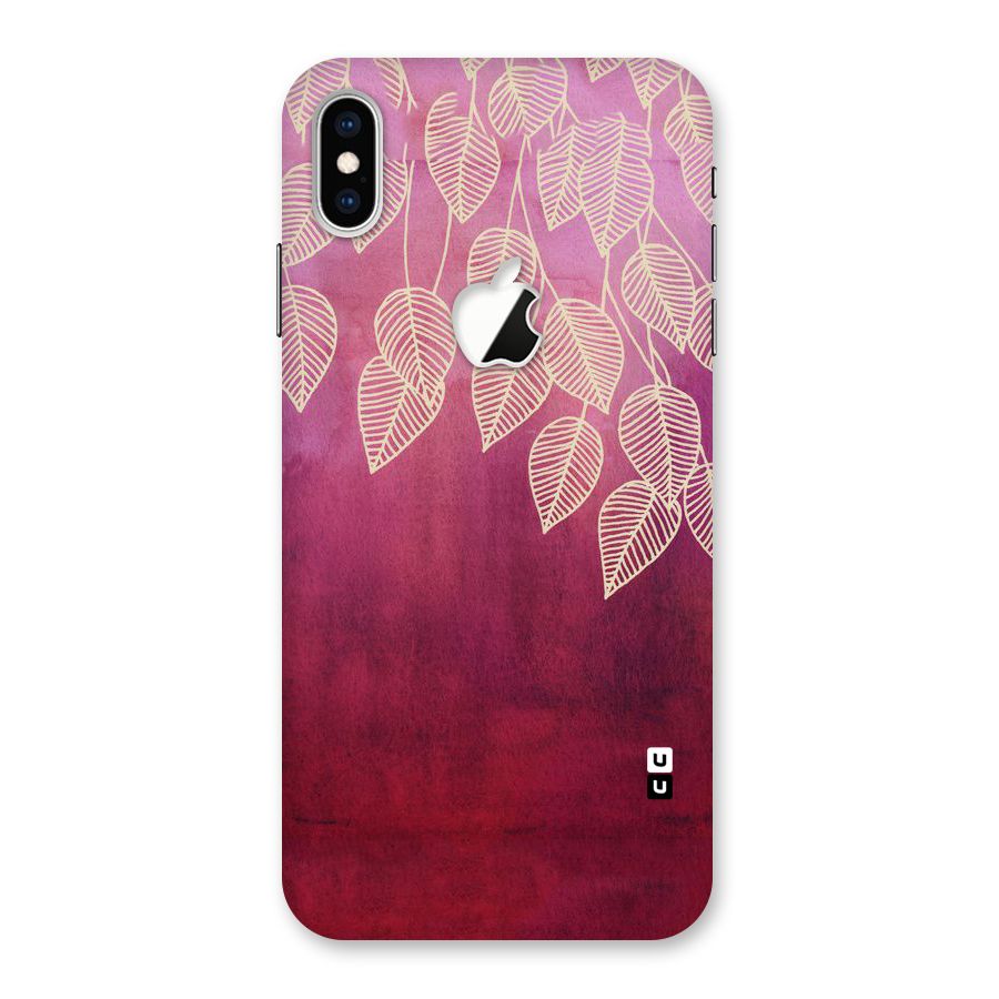 Leafy Outline Back Case for iPhone XS Max Apple Cut