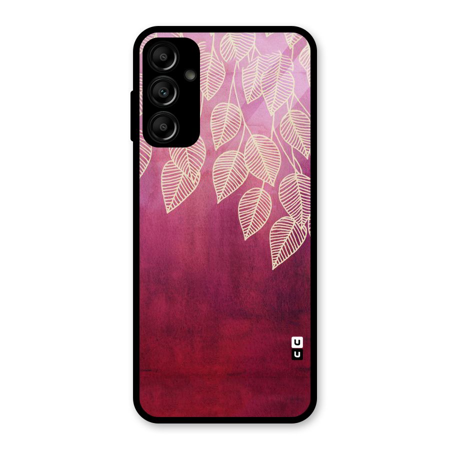Leafy Outline Glass Back Case for Galaxy A14 5G