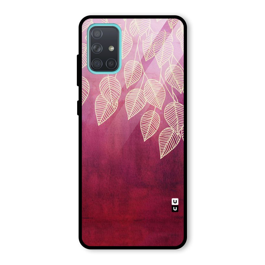 Leafy Outline Glass Back Case for Galaxy A71
