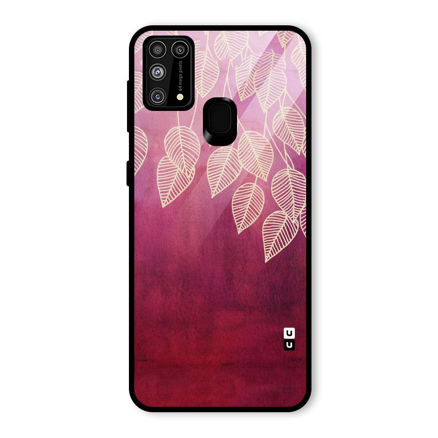 Leafy Outline Glass Back Case for Galaxy F41