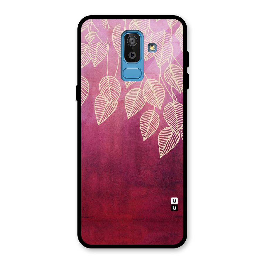 Leafy Outline Glass Back Case for Galaxy J8