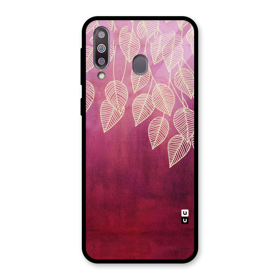 Leafy Outline Glass Back Case for Galaxy M30