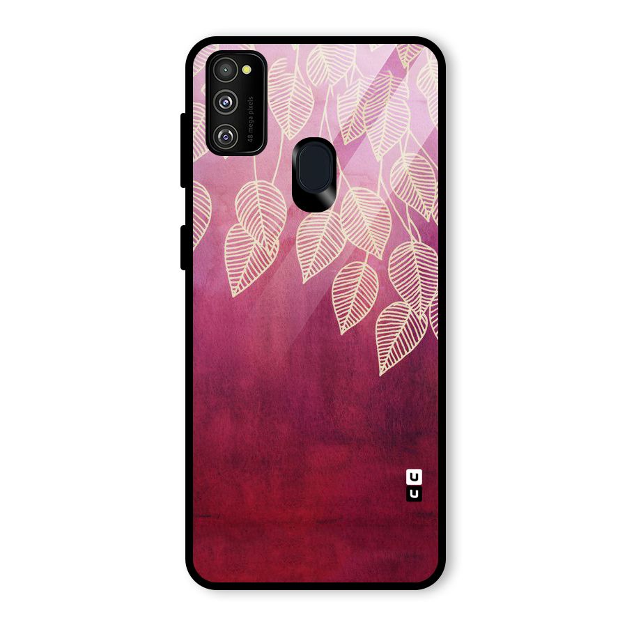 Leafy Outline Glass Back Case for Galaxy M30s