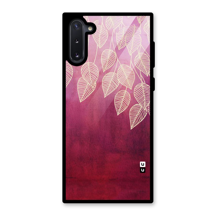 Leafy Outline Glass Back Case for Galaxy Note 10