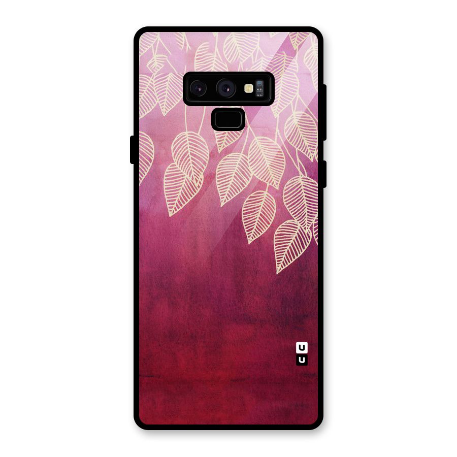 Leafy Outline Glass Back Case for Galaxy Note 9