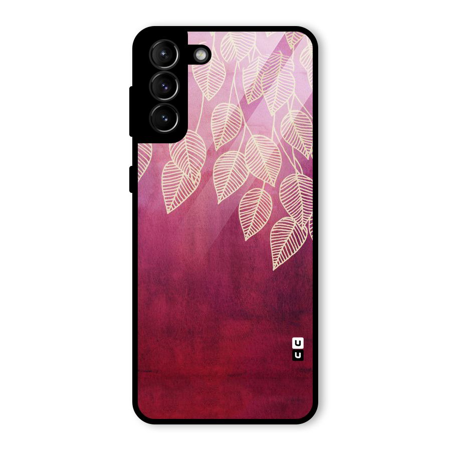 Leafy Outline Glass Back Case for Galaxy S21 Plus