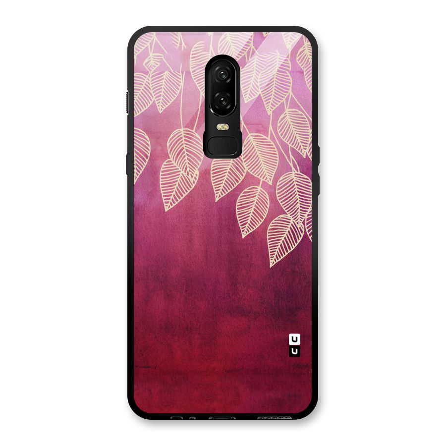 Leafy Outline Glass Back Case for OnePlus 6