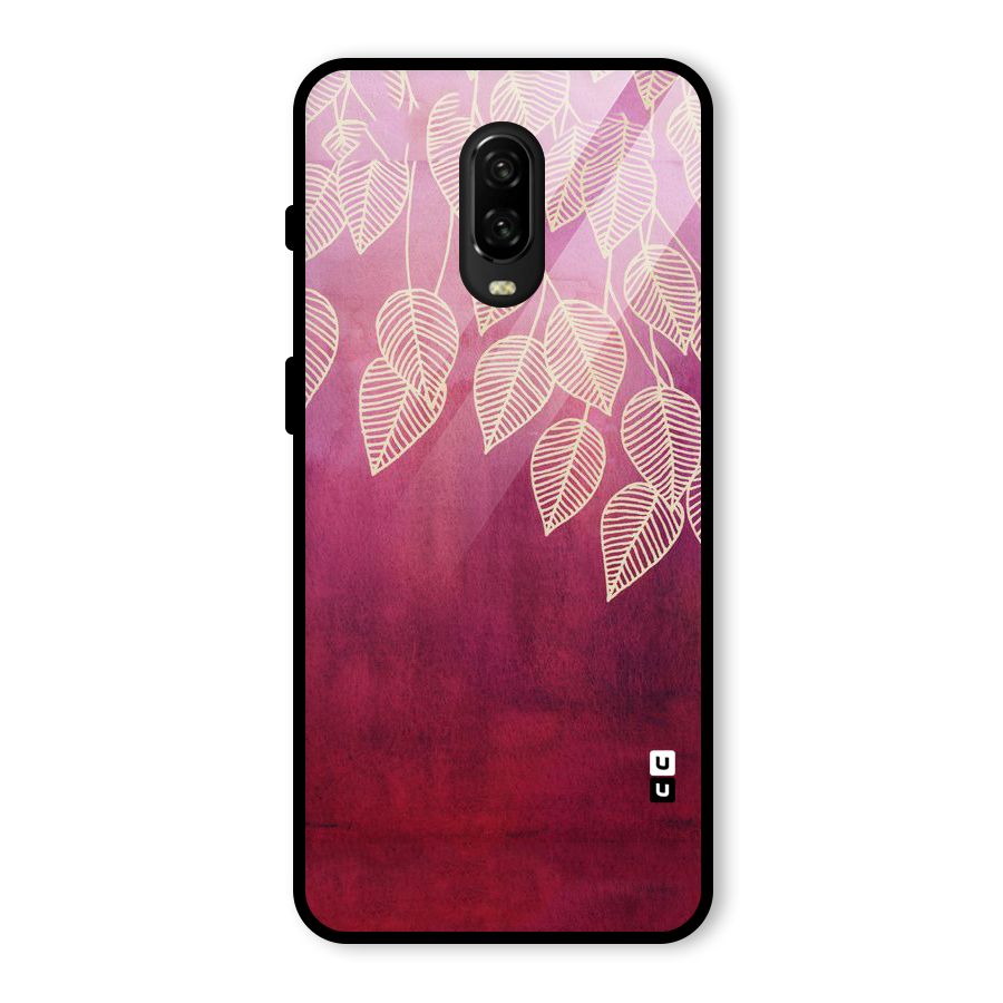 Leafy Outline Glass Back Case for OnePlus 6T