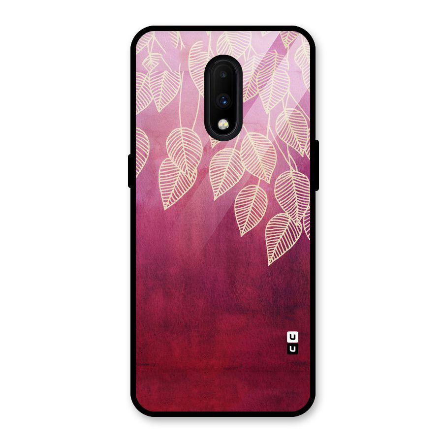 Leafy Outline Glass Back Case for OnePlus 7