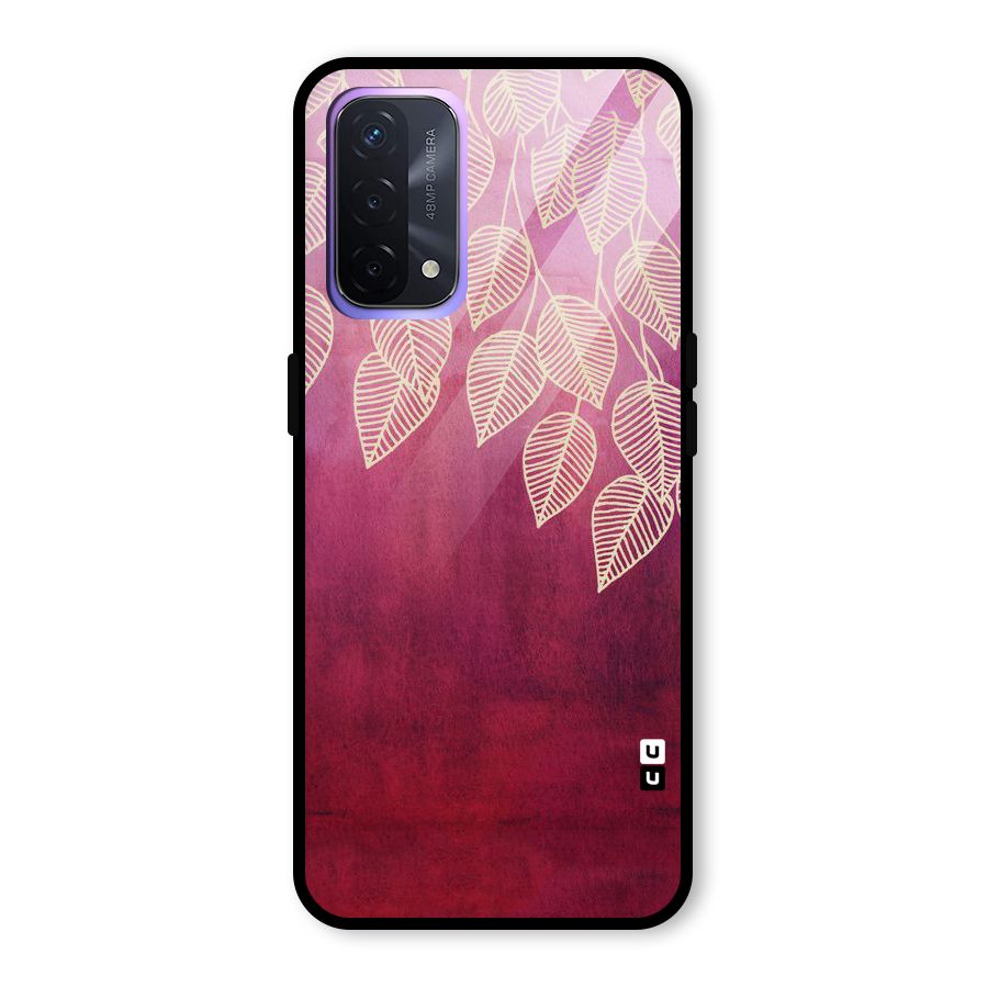Leafy Outline Glass Back Case for Oppo A74 5G