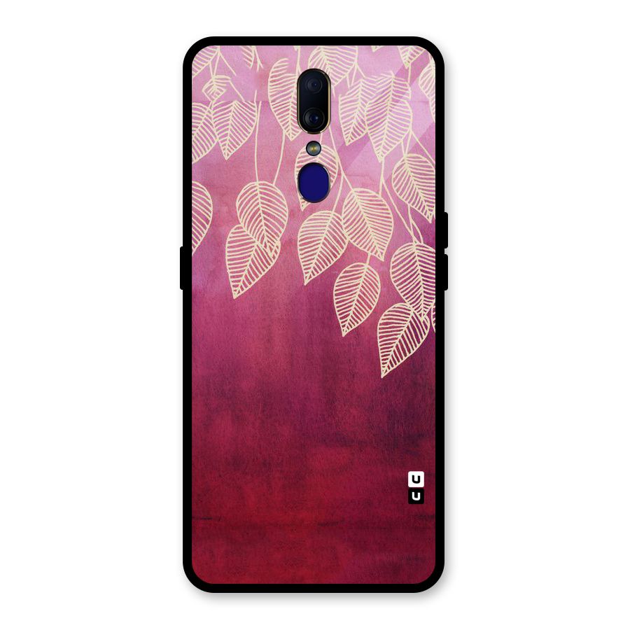 Leafy Outline Glass Back Case for Oppo F11