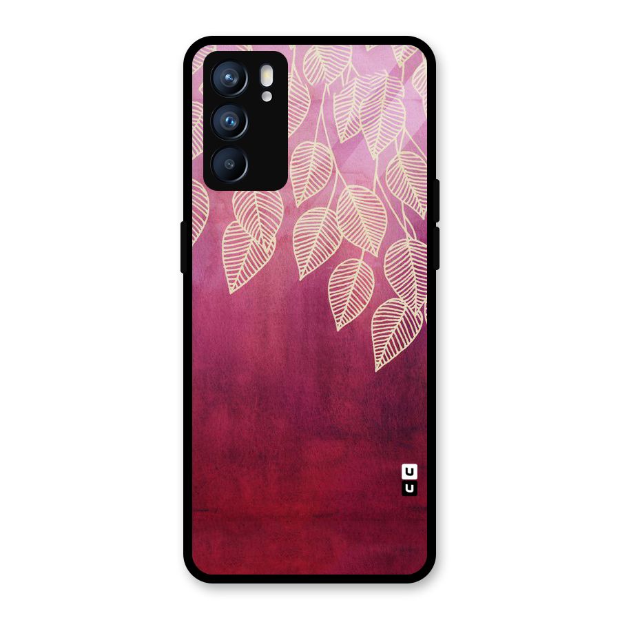 Leafy Outline Glass Back Case for Oppo Reno6 5G