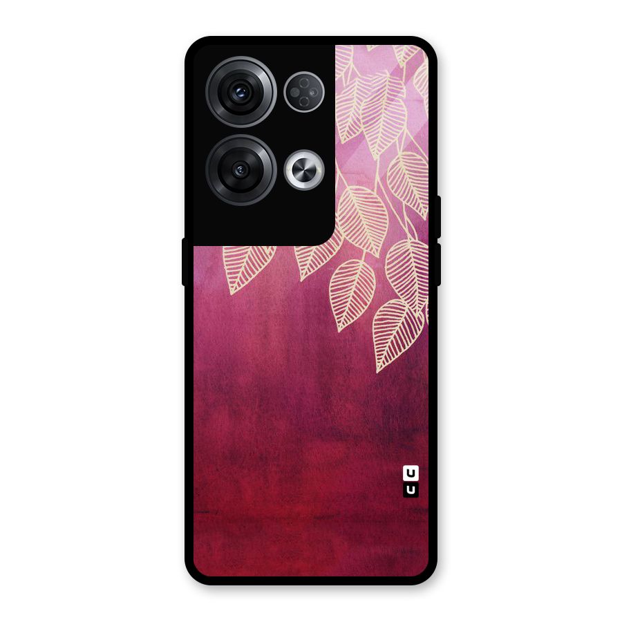 Leafy Outline Glass Back Case for Oppo Reno8 Pro 5G