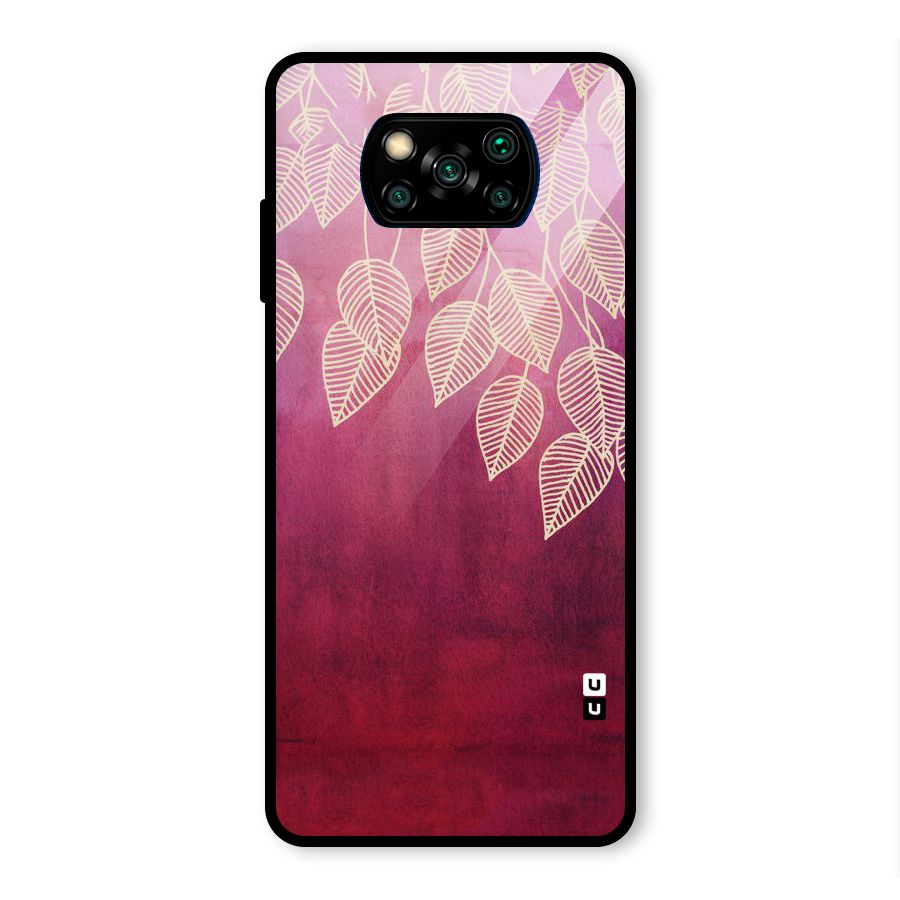 Leafy Outline Glass Back Case for Poco X3 Pro