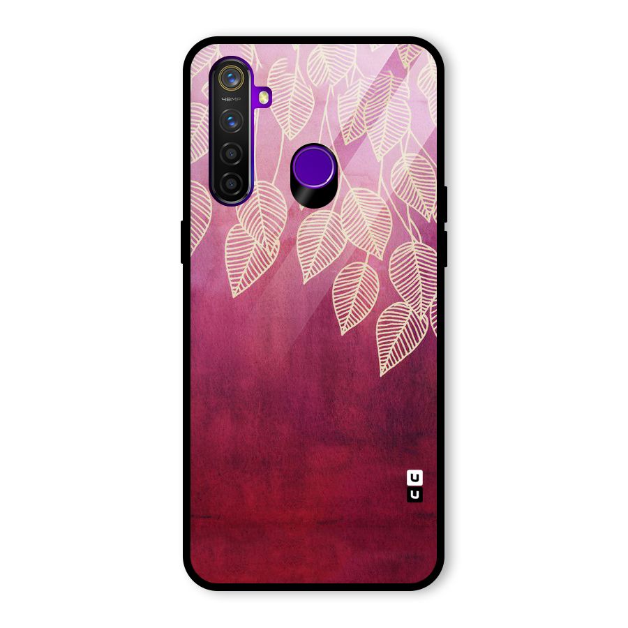 Leafy Outline Glass Back Case for Realme 5 Pro