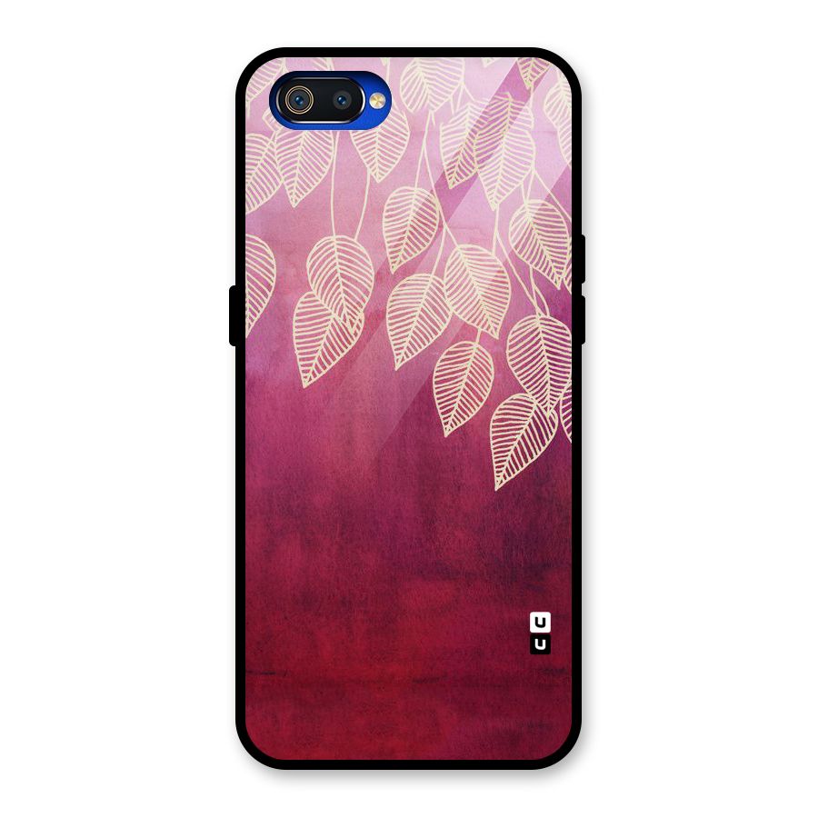 Leafy Outline Glass Back Case for Realme C2