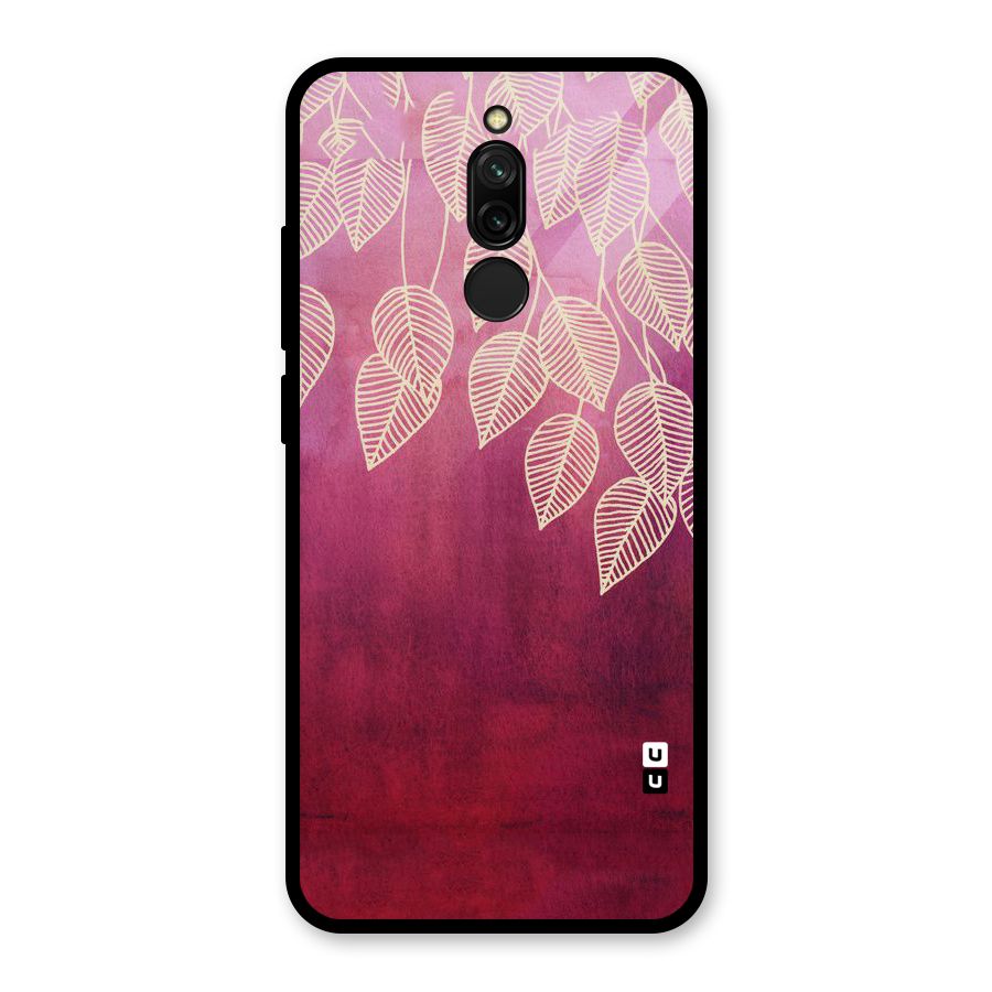 Leafy Outline Glass Back Case for Redmi 8