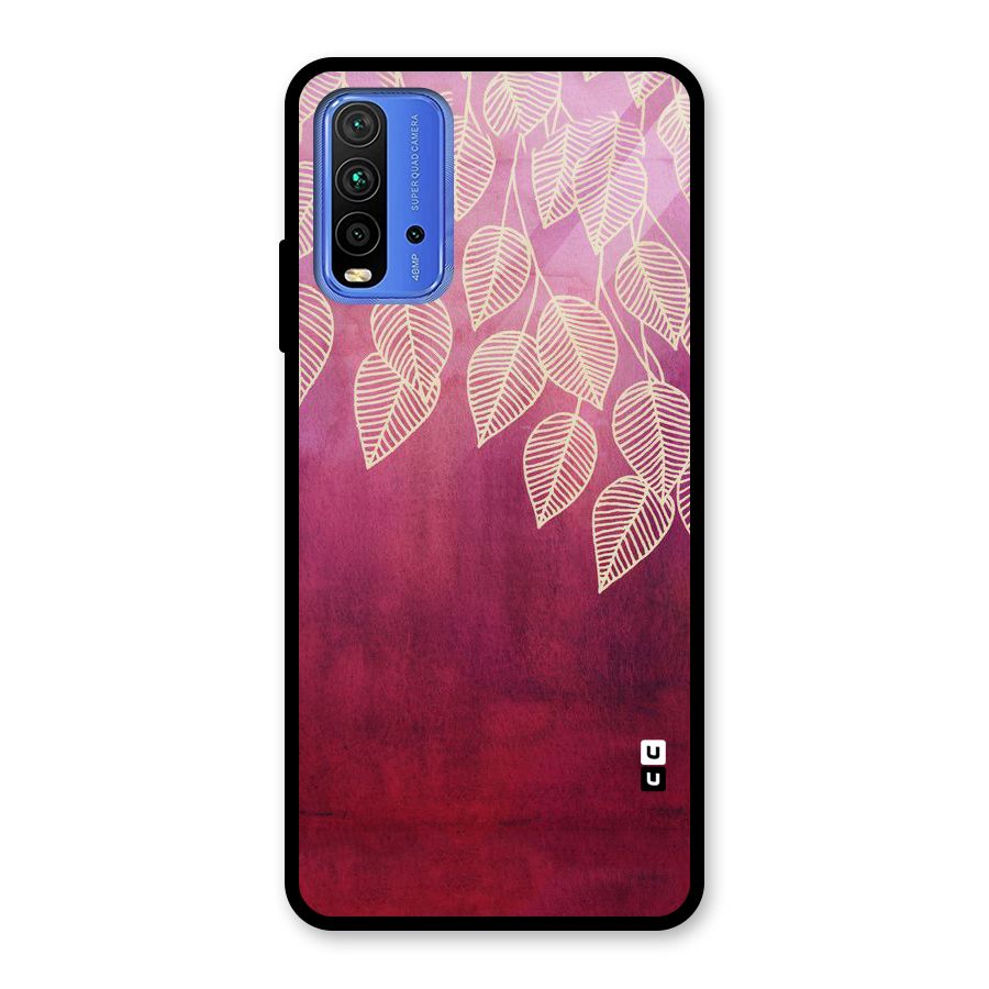 Leafy Outline Glass Back Case for Redmi 9 Power