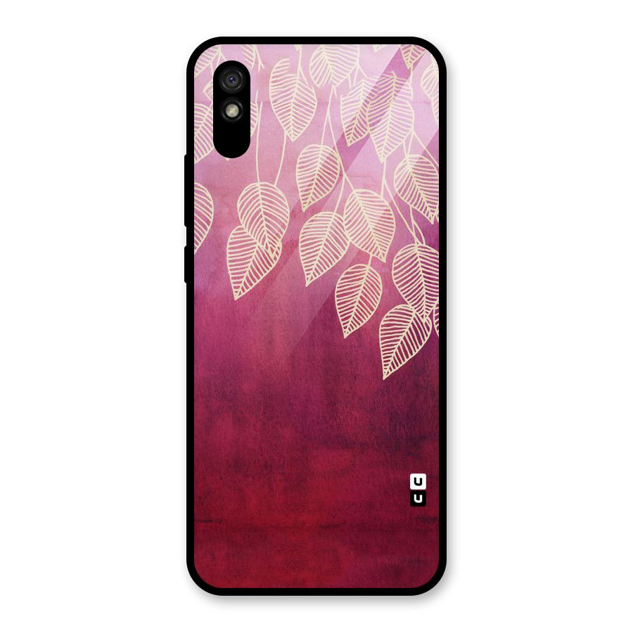 Leafy Outline Glass Back Case for Redmi 9i