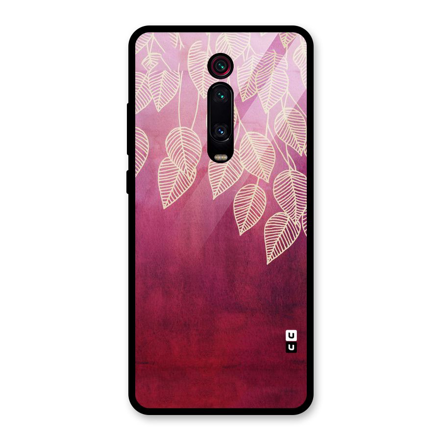 Leafy Outline Glass Back Case for Redmi K20