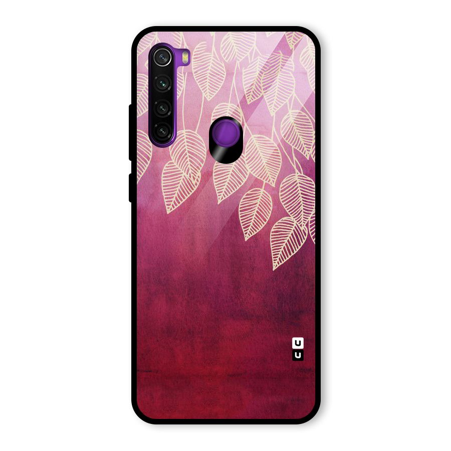 Leafy Outline Glass Back Case for Redmi Note 8