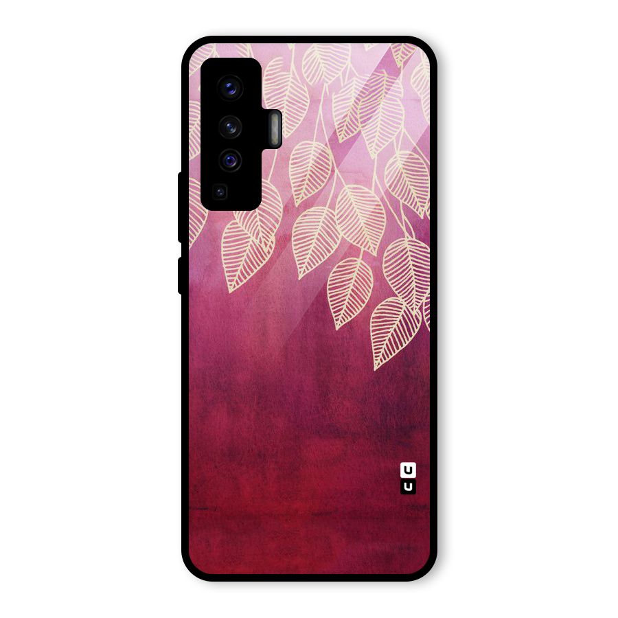 Leafy Outline Glass Back Case for Vivo X50