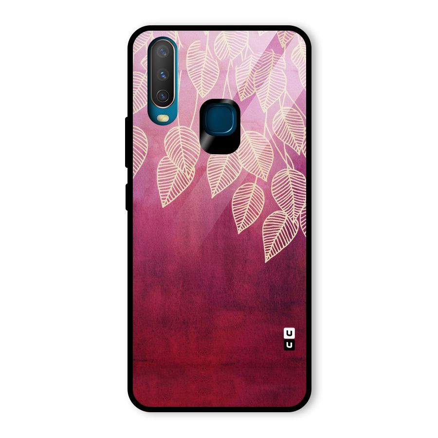 Leafy Outline Glass Back Case for Vivo Y12