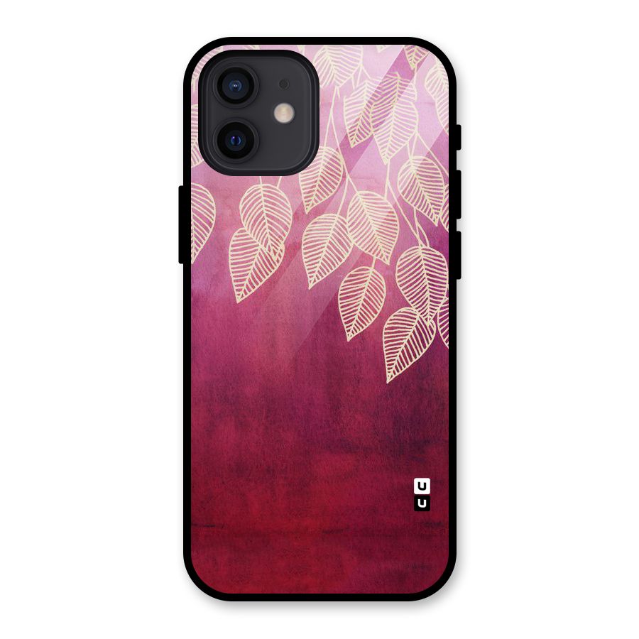 Leafy Outline Glass Back Case for iPhone 12