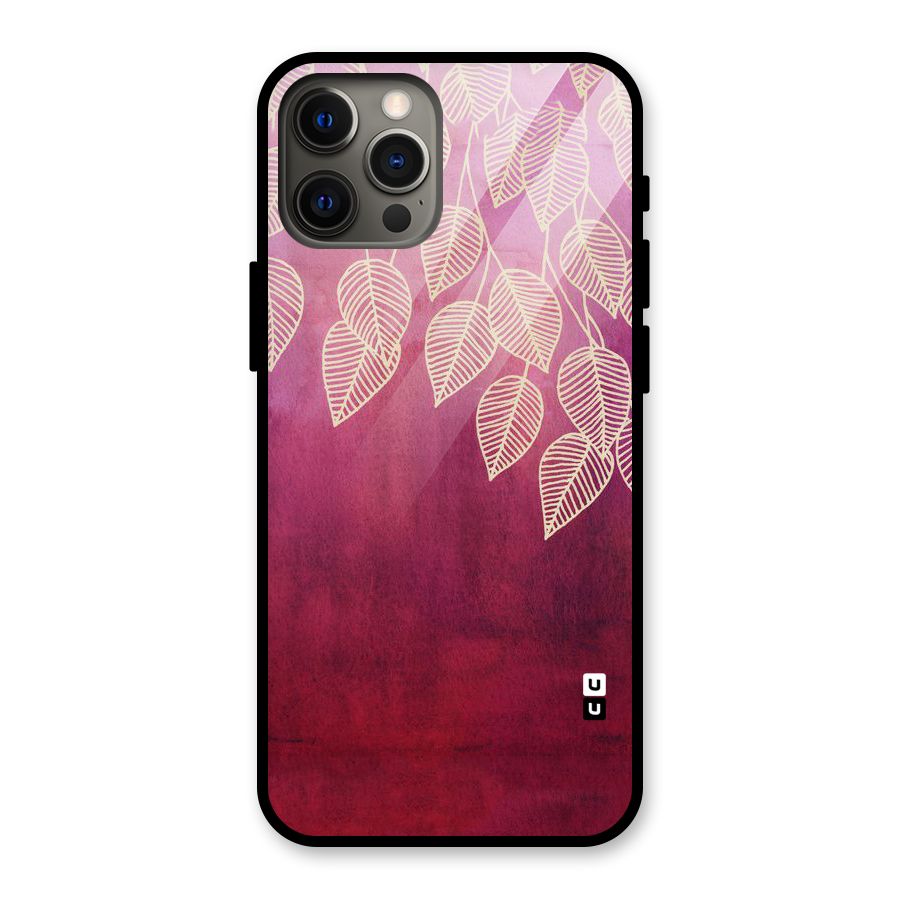 Leafy Outline Glass Back Case for iPhone 12 Pro Max